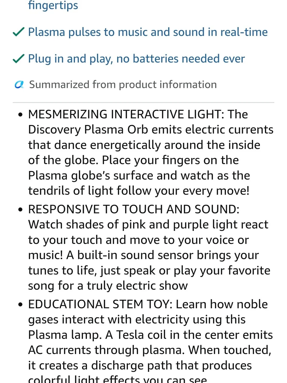 Discovery Plasma Globe Lamp - Purple and Pink Lightning Display NWT In Box